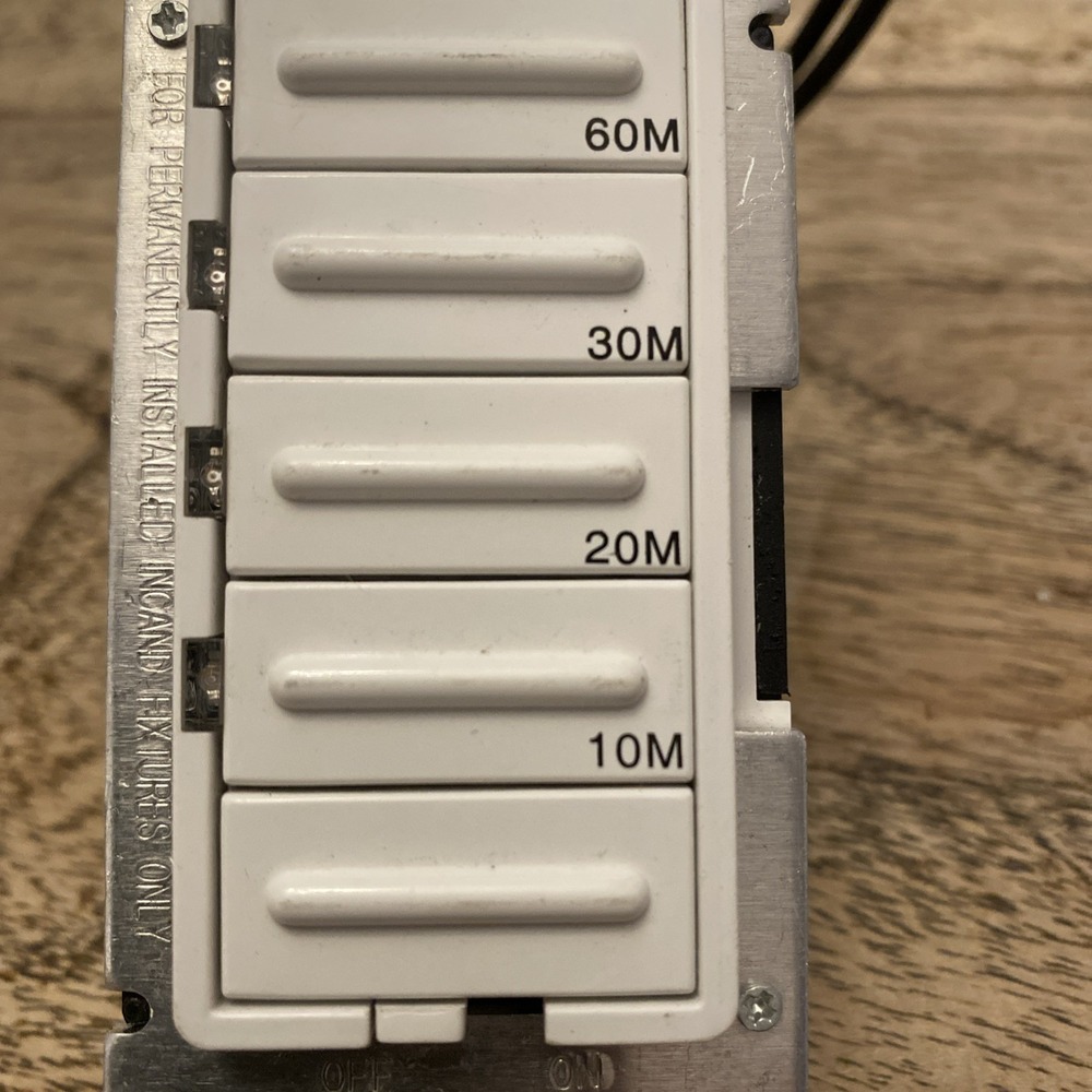 Leviton 6161T Timer Switch 10-20-30-60 Minute Preset Wall Switch White - Picture 3 of 10